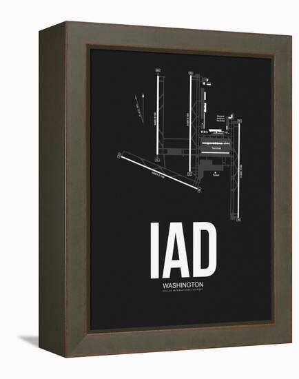 IAD Washington Airport Black-NaxArt-Framed Stretched Canvas