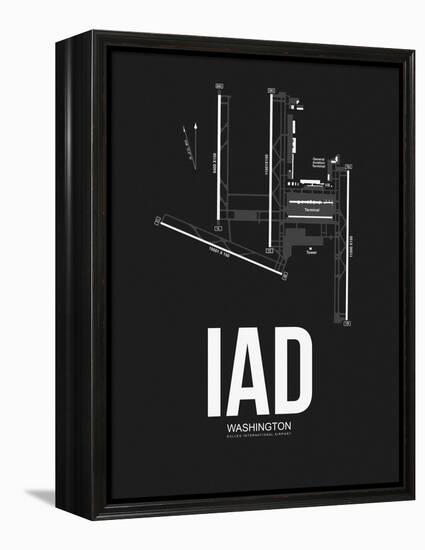 IAD Washington Airport Black-NaxArt-Framed Stretched Canvas