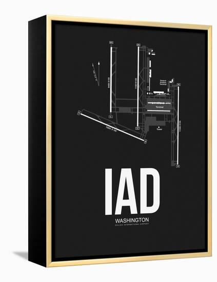 IAD Washington Airport Black-NaxArt-Framed Stretched Canvas