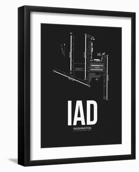 IAD Washington Airport Black-NaxArt-Framed Art Print