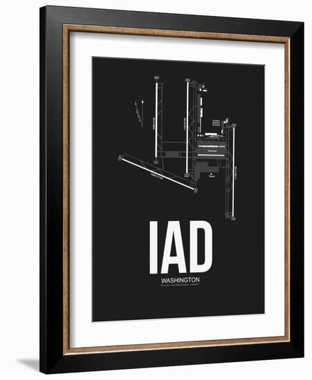 IAD Washington Airport Black-NaxArt-Framed Art Print