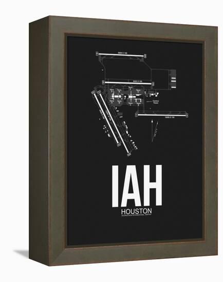 IAH Houston Airport Black-NaxArt-Framed Stretched Canvas