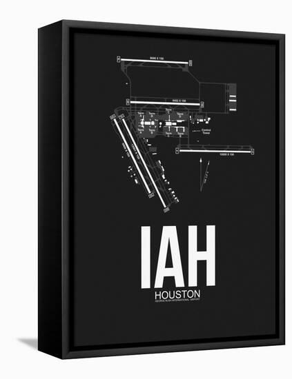 IAH Houston Airport Black-NaxArt-Framed Stretched Canvas