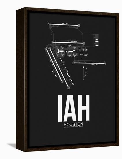 IAH Houston Airport Black-NaxArt-Framed Stretched Canvas