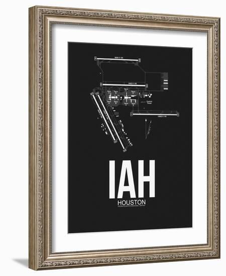 IAH Houston Airport Black-NaxArt-Framed Art Print