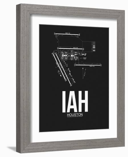 IAH Houston Airport Black-NaxArt-Framed Art Print