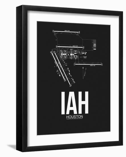 IAH Houston Airport Black-NaxArt-Framed Art Print