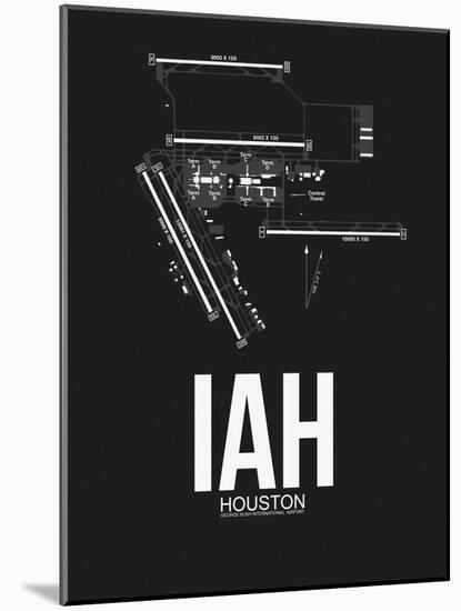 IAH Houston Airport Black-NaxArt-Mounted Art Print