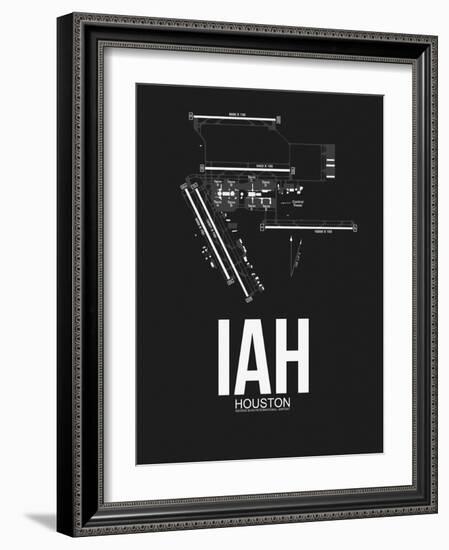 IAH Houston Airport Black-NaxArt-Framed Art Print