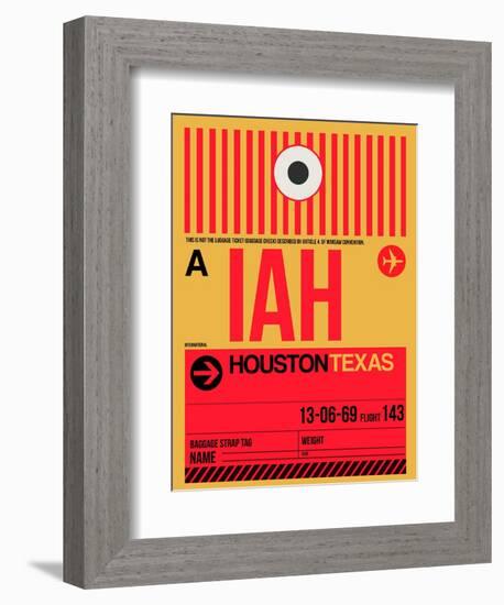 IAH Houston Luggage Tag 1-NaxArt-Framed Art Print