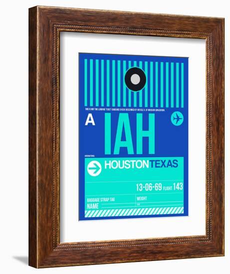 IAH Houston Luggage Tag 2-NaxArt-Framed Art Print