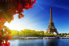 Seine in Paris with Eiffel Tower in Autumn Time-Iakov Kalinin-Photographic Print