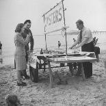 Couple Buying Seafood at Blackpool Beach-Ian Smith-Photographic Print