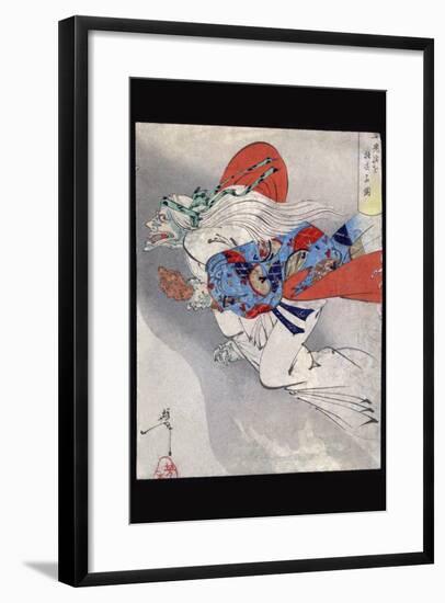 Ibaraki of Rashomon-Taiso Yoshitoshi-Framed Art Print