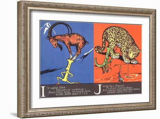 Ibex and Jaguar-null-Framed Art Print