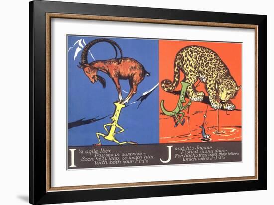 Ibex and Jaguar-null-Framed Art Print