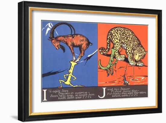 Ibex and Jaguar-null-Framed Art Print
