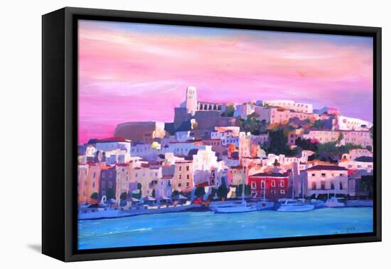 Ibiza Eivissa Old Town And Harbour Pearl Of The Mediterranean-Markus Bleichner-Framed Stretched Canvas