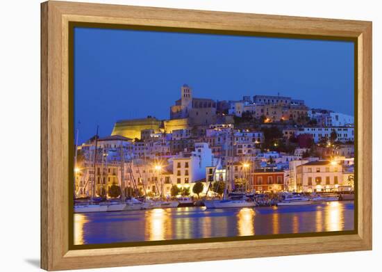 Ibiza Harbour at Night, Ibiza, Balearic Islands, Spain, Europe-Neil Farrin-Framed Premier Image Canvas