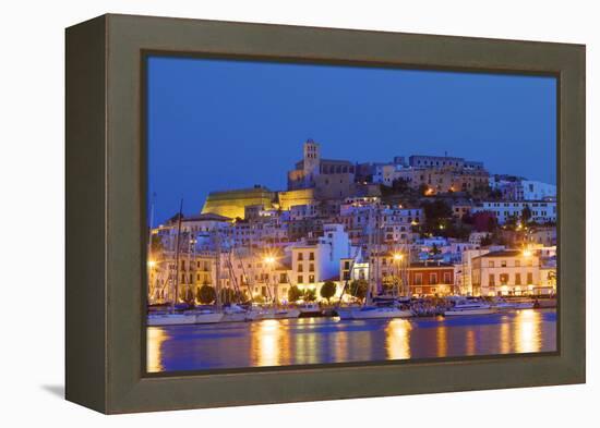 Ibiza Harbour at Night, Ibiza, Balearic Islands, Spain, Europe-Neil Farrin-Framed Premier Image Canvas