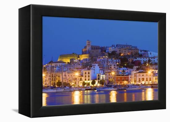 Ibiza Harbour at Night, Ibiza, Balearic Islands, Spain, Europe-Neil Farrin-Framed Premier Image Canvas