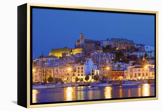 Ibiza Harbour at Night, Ibiza, Balearic Islands, Spain, Europe-Neil Farrin-Framed Premier Image Canvas