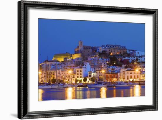 Ibiza Harbour at Night, Ibiza, Balearic Islands, Spain, Europe-Neil Farrin-Framed Photographic Print