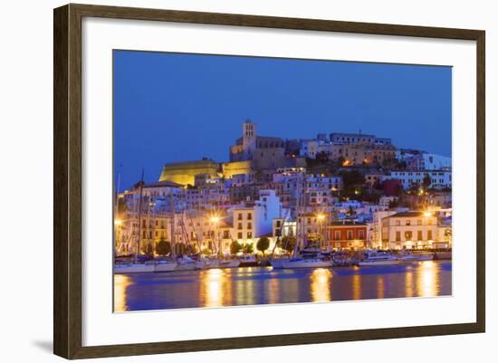 Ibiza Harbour at Night, Ibiza, Balearic Islands, Spain, Europe-Neil Farrin-Framed Photographic Print