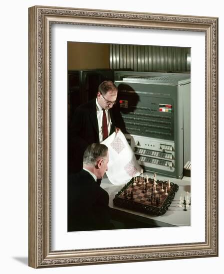 IBM Electronic Data Processing Machine, Type 704, Solving Chess Problems with a Data Processor-Andreas Feininger-Framed Photographic Print