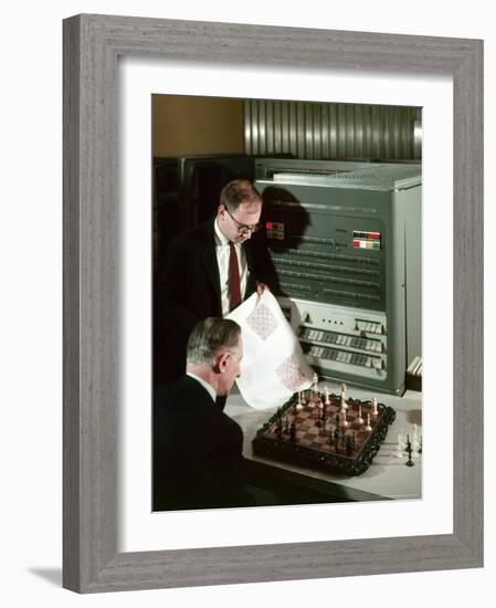 IBM Electronic Data Processing Machine, Type 704, Solving Chess Problems with a Data Processor-Andreas Feininger-Framed Photographic Print