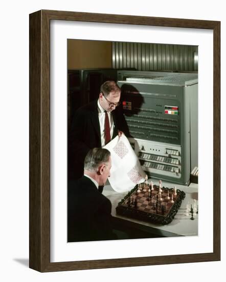 IBM Electronic Data Processing Machine, Type 704, Solving Chess Problems with a Data Processor-Andreas Feininger-Framed Photographic Print