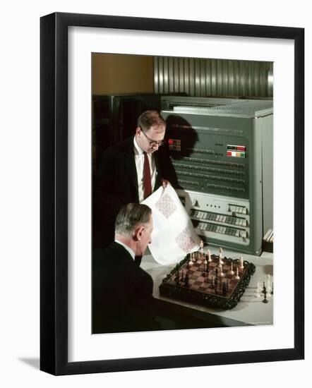 IBM Electronic Data Processing Machine, Type 704, Solving Chess Problems with a Data Processor-Andreas Feininger-Framed Photographic Print