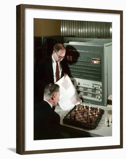 IBM Electronic Data Processing Machine, Type 704, Solving Chess Problems with a Data Processor-Andreas Feininger-Framed Photographic Print