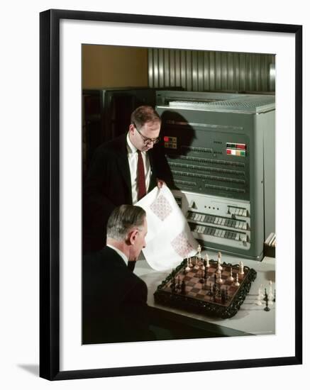 IBM Electronic Data Processing Machine, Type 704, Solving Chess Problems with a Data Processor-Andreas Feininger-Framed Photographic Print