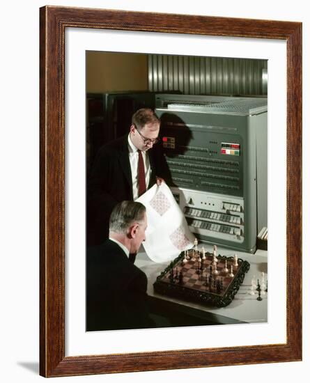 IBM Electronic Data Processing Machine, Type 704, Solving Chess Problems with a Data Processor-Andreas Feininger-Framed Photographic Print