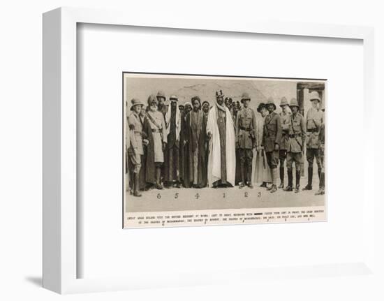 Ibn Saud, Sir Percy Cox, Miss Gertrude Bell-null-Framed Photographic Print