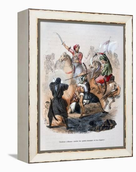 Ibrahim Pasha Fighting the Wahabis, Saudi Arabia, 1811-1818-Jean Adolphe Beauce-Framed Premier Image Canvas