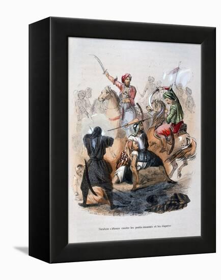 Ibrahim Pasha Fighting the Wahabis, Saudi Arabia, 1811-1818-Jean Adolphe Beauce-Framed Premier Image Canvas