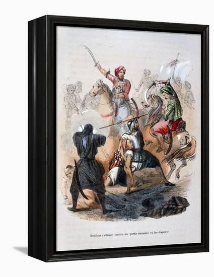 Ibrahim Pasha Fighting the Wahabis, Saudi Arabia, 1811-1818-Jean Adolphe Beauce-Framed Premier Image Canvas