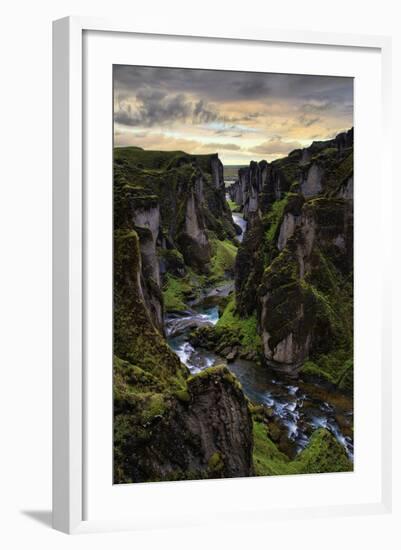 Ice Age Dark, Amazing Epic Fjaðrárgljúfur Canyon Iceland-Vincent James-Framed Premium Photographic Print