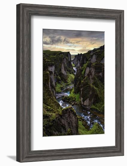 Ice Age Dark, Amazing Epic Fjaðrárgljúfur Canyon Iceland-Vincent James-Framed Photographic Print