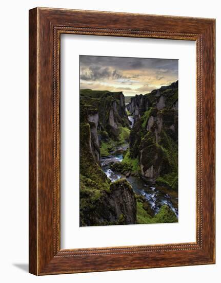 Ice Age Dark, Amazing Epic Fjaðrárgljúfur Canyon Iceland-Vincent James-Framed Photographic Print