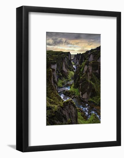 Ice Age Dark, Amazing Epic Fjaðrárgljúfur Canyon Iceland-Vincent James-Framed Photographic Print