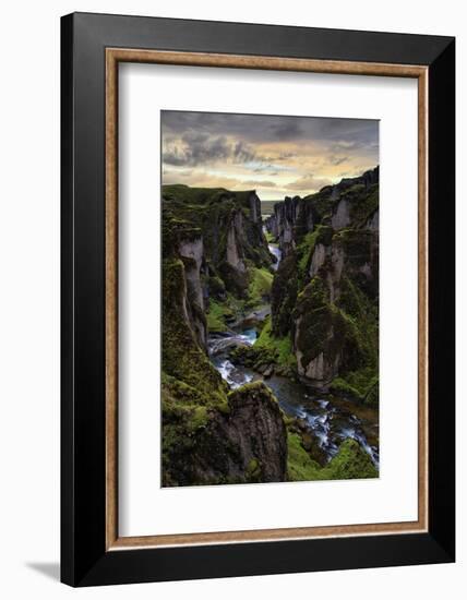 Ice Age Dark, Amazing Epic Fjaðrárgljúfur Canyon Iceland-Vincent James-Framed Photographic Print