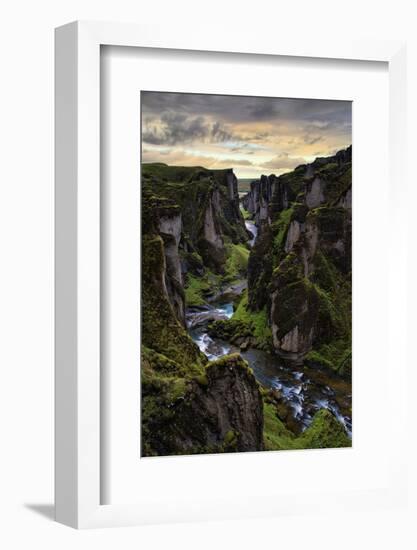 Ice Age Dark, Amazing Epic Fjaðrárgljúfur Canyon Iceland-Vincent James-Framed Photographic Print