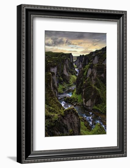 Ice Age Dark, Amazing Epic Fjaðrárgljúfur Canyon Iceland-Vincent James-Framed Photographic Print