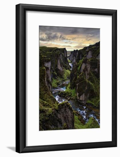 Ice Age Dark, Amazing Epic Fjaðrárgljúfur Canyon Iceland-Vincent James-Framed Photographic Print