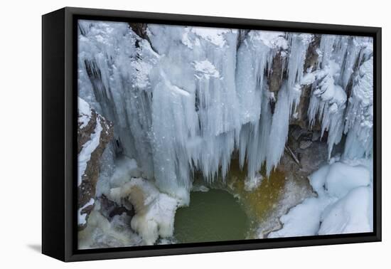 Ice and Snow in Uncompahgre River Gorge, Ouray, Colorado-Howie Garber-Framed Premier Image Canvas