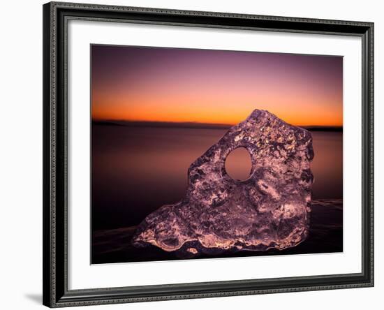 Ice Block in Front of Dramatic Sky-Utterström Photography-Framed Photographic Print