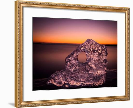 Ice Block in Front of Dramatic Sky-Utterström Photography-Framed Photographic Print